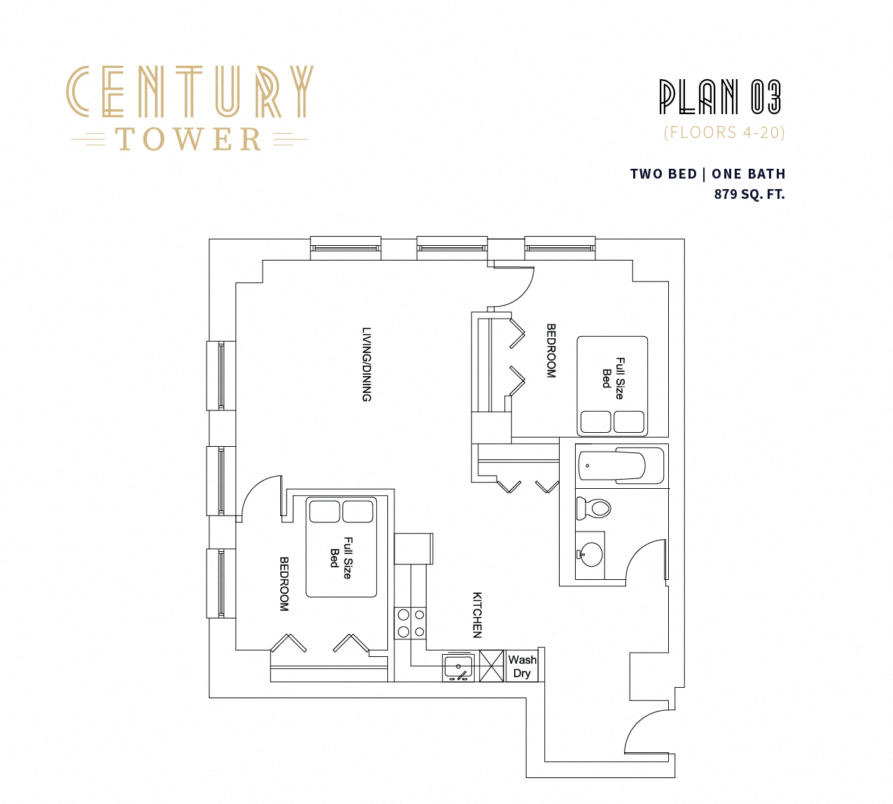 2 Bedroom Floor Plan
